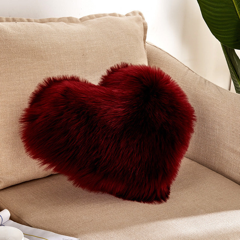 Heart Trendy Home Cushion Pillow Cover Wine Red 40X50cm
