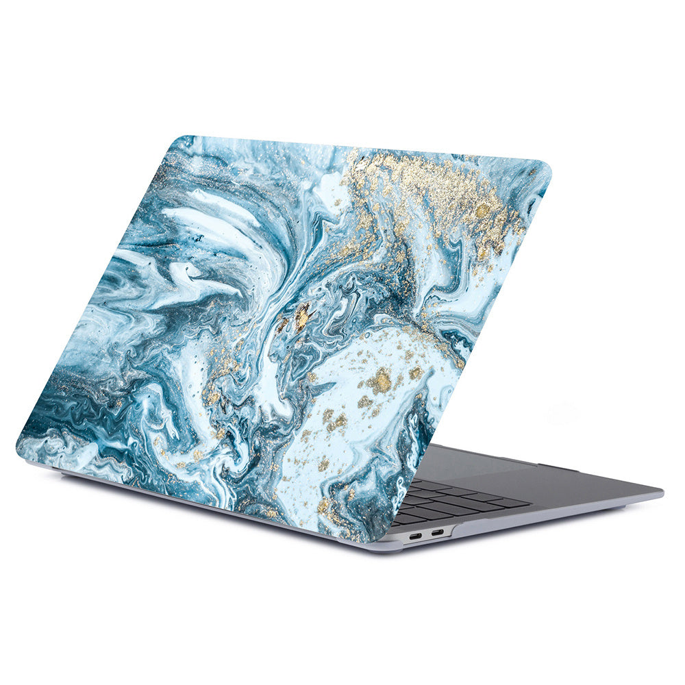 Notebook Marbled Frosted Protective Case Blue gold
