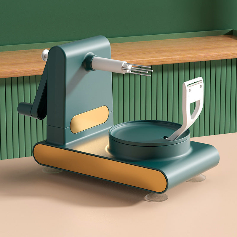 Hand-cranked Multifunctional Peeler Machine Home Peeler Cutter Kitchen Slicer Tools With Gadgets Fruit Corer Kitchen Gadgets Dark green Peeler