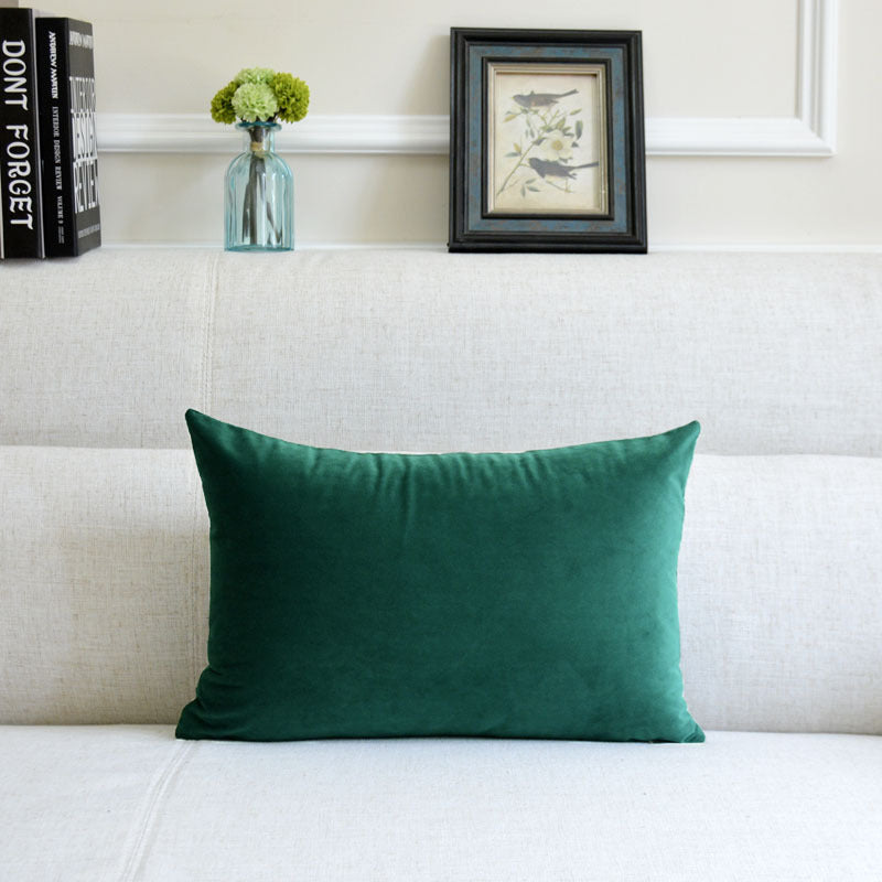 Sofa Velvet Throw Pillow Army Green 30x50cm