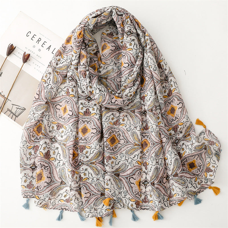 Creative Chinese Style Cotton And Linen Scarf SL2408006 180X88CM