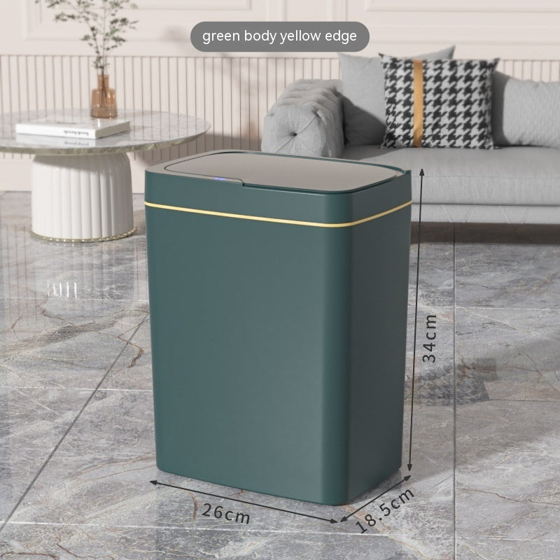 Polypropylene Smart Inductive Ashbin Kitchen With Lid Large Capacity Green