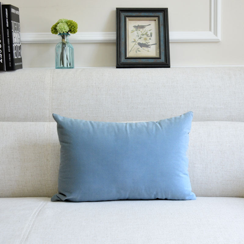 Sofa Velvet Throw Pillow Blue 30x50cm