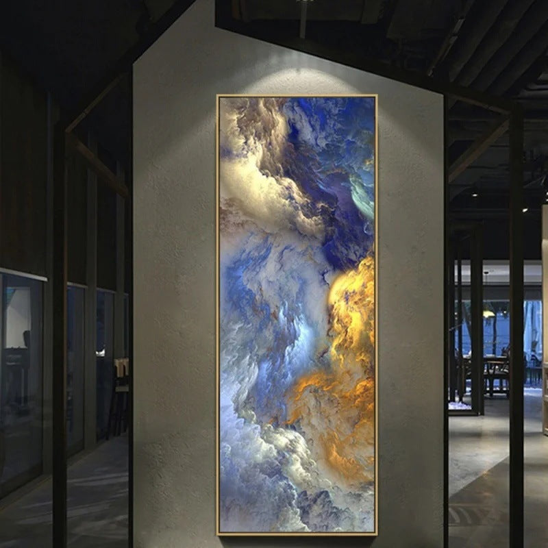 Blue Wave Scroll HD Oil Painting HD Inkjet Painting A Only Painting Core Frameless