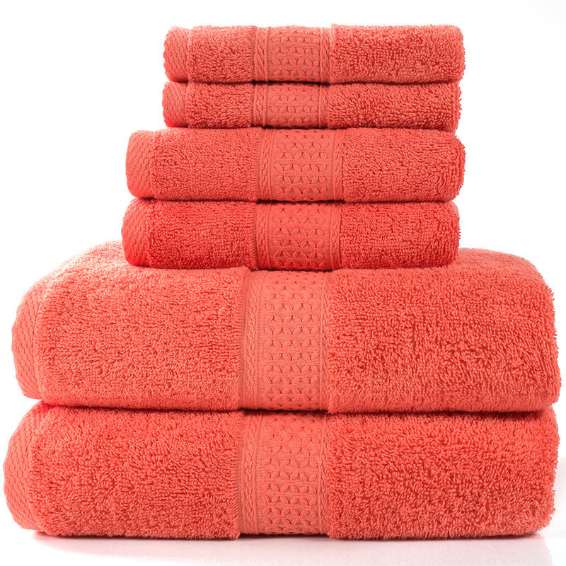 Cotton absorbent towel set of 3 pieces and 6 pieces Scarlet Q6pcs