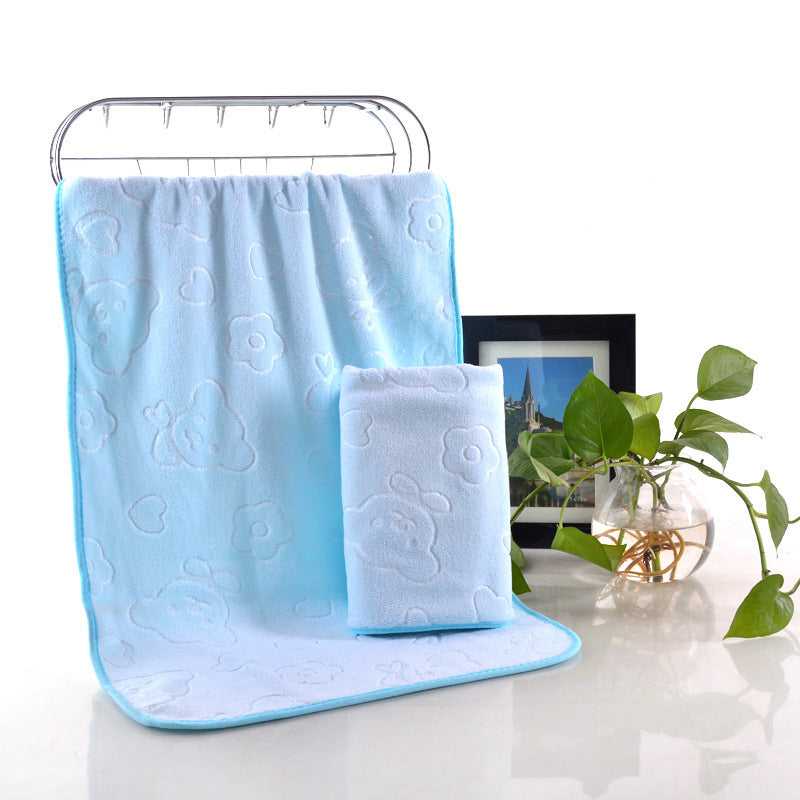Hemming embossed microfiber towel Blue 35x75