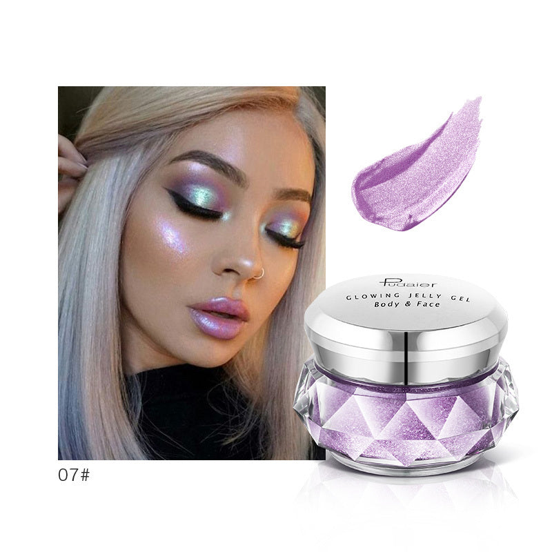 Face Highlighter Jelly Gel Mermaid Eyeshadow Glow Body Glitter Festival Makeup Iluminador Gold Liquid Highlighter Bronzer G