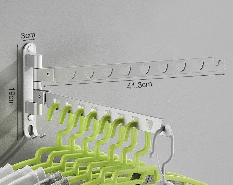 Punch-free Hanger Storage Rack Finishing Rack Space Aluminum Balcony Clothes Hanger Silver
