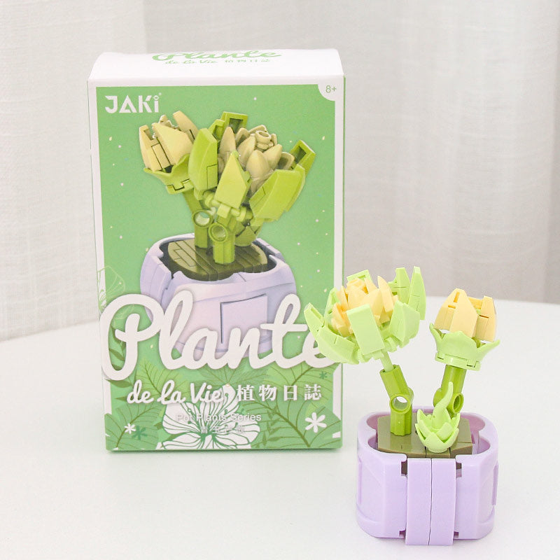 Non-watering Building Blocks Succulent Pot Cute Flowers Green jade and awn song