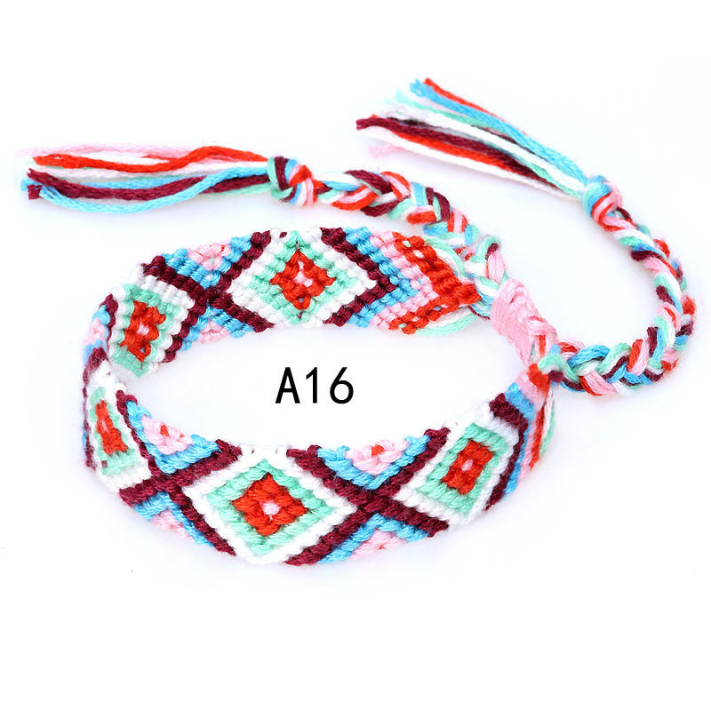 Nepal Ethnic Style Woven Rainbow Bracelet A16