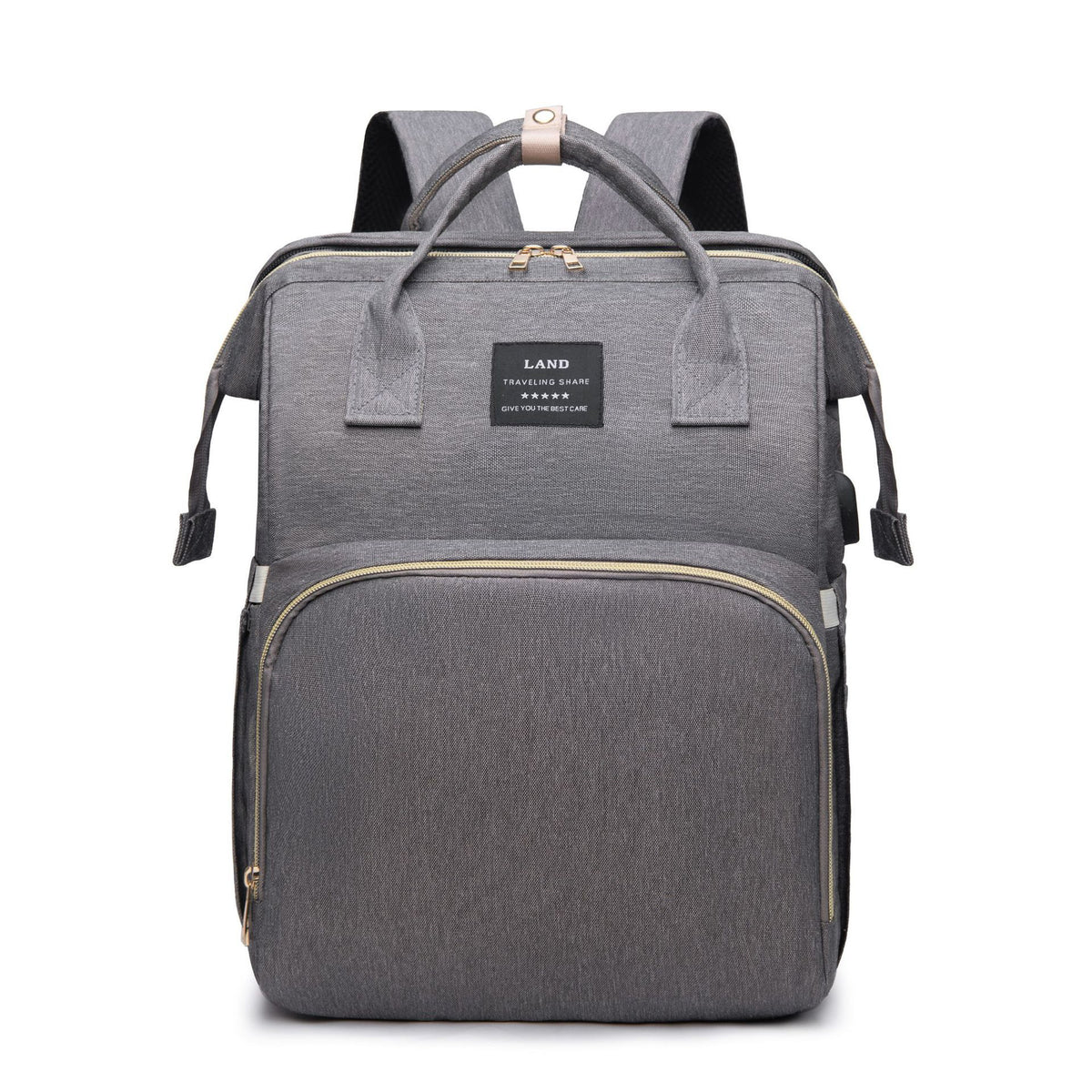 New Mummy Baby Crib Backpack Large Capacity Out Milk Insulated Bag Women Gray Send Toys
