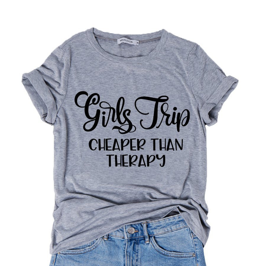 Letter Print Short-sleeve Ladies