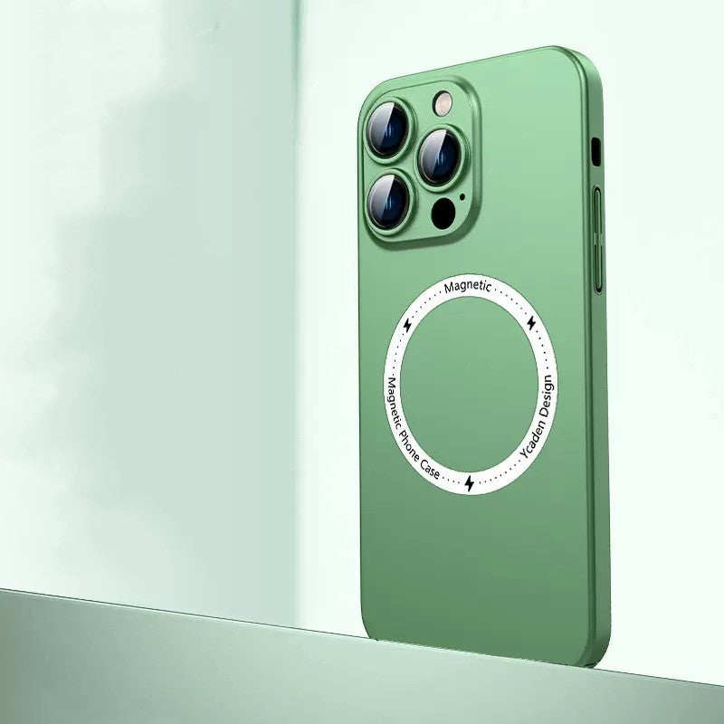 PC Skin Sense Magnetic Suction Phone Case Green