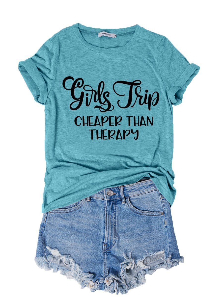Letter Print Short-sleeve Ladies
