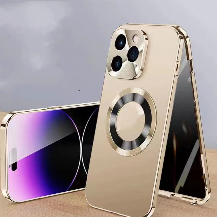 Magnetic Cell Phone Case With Anti-peep Metal Clip Leakage Tag Gold