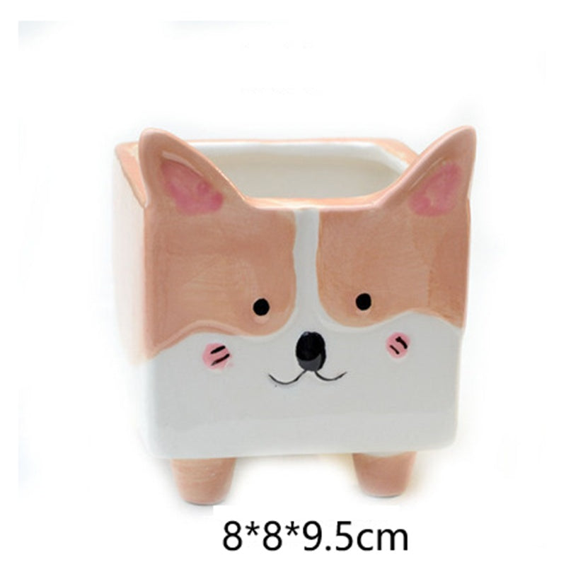 Play Gardening Ceramic Flower Pot Corgi