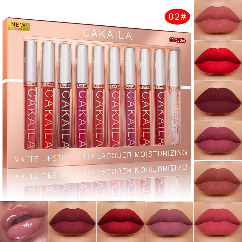 Pack Of 10 Matte Nonstick Cup Waterproof Lip Gloss 2 Style