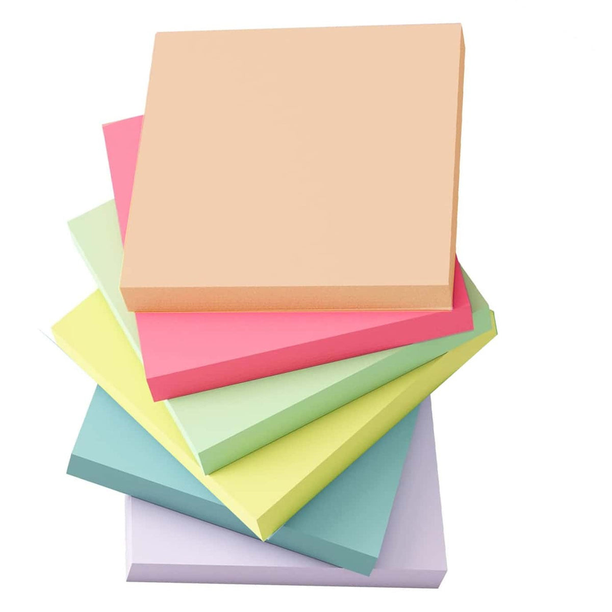 Colorful Sticky Notes And Fluorescent Sticky Notes 50 sheets Light Color With Pink 6books