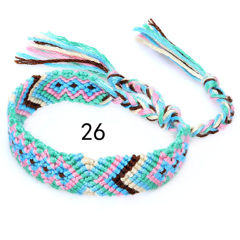 Nepal Ethnic Style Woven Rainbow Bracelet Style 26