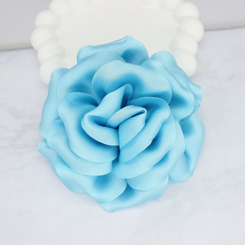 Elegant Business Suit Accessories Big Flower Sweater Brooch Blue