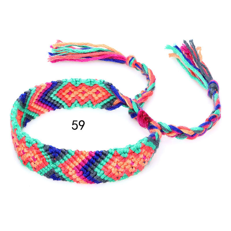 Nepal Ethnic Style Woven Rainbow Bracelet Style 59