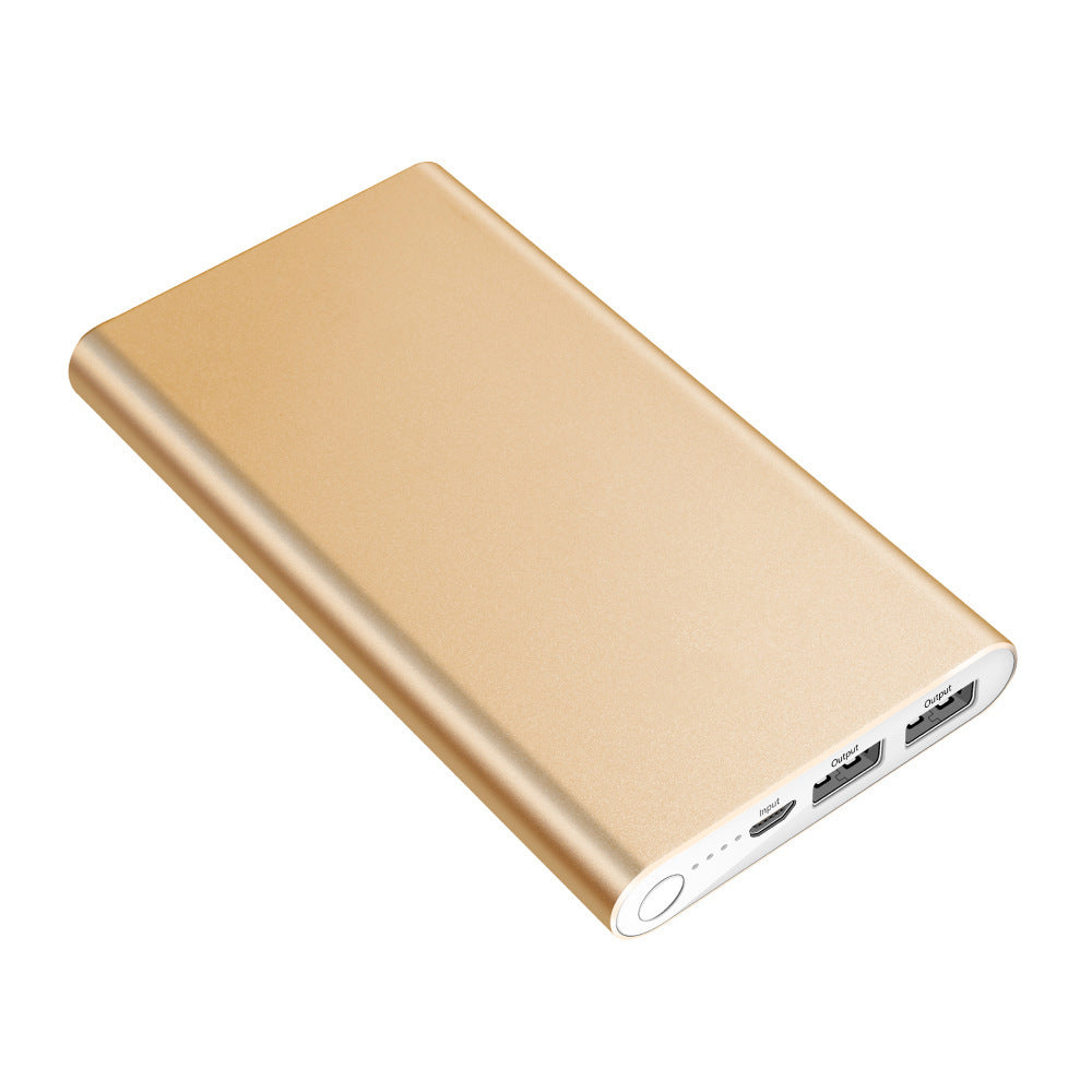 Power Bank 12000mAh Ultra-thin Aluminum Alloy Power Bank Gold