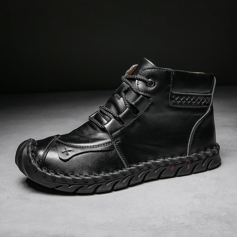 Leather shoes leather men casual shoes Black B