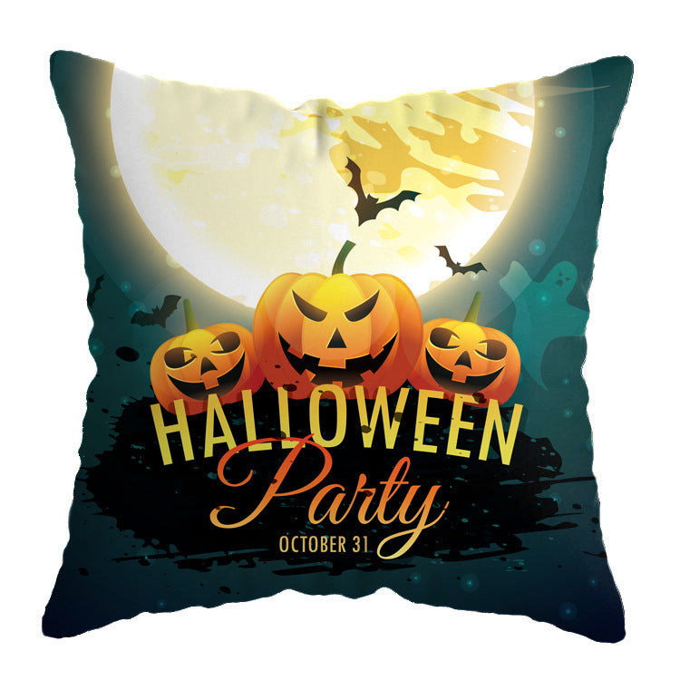 Linen Skull Halloween Pillow Cover 45x45cm A20