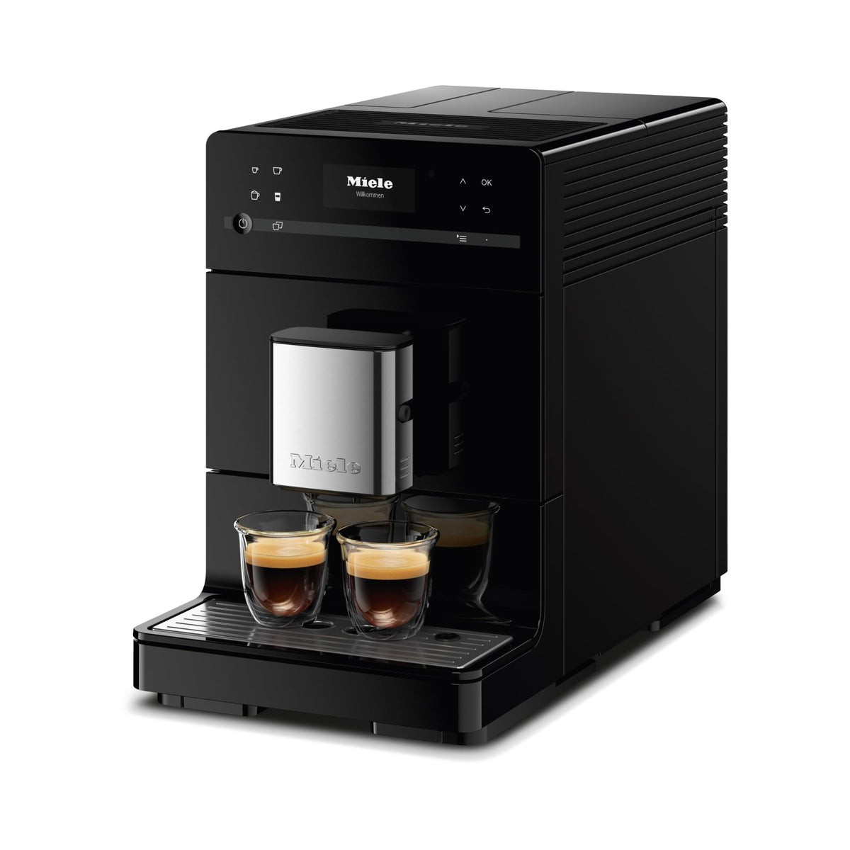 Miele CM 5310 Silence Automatic Coffee Maker - With OneTouch for Two, AromaticSystem, coffee pot, cleaning programs and more, in Obsidian Black