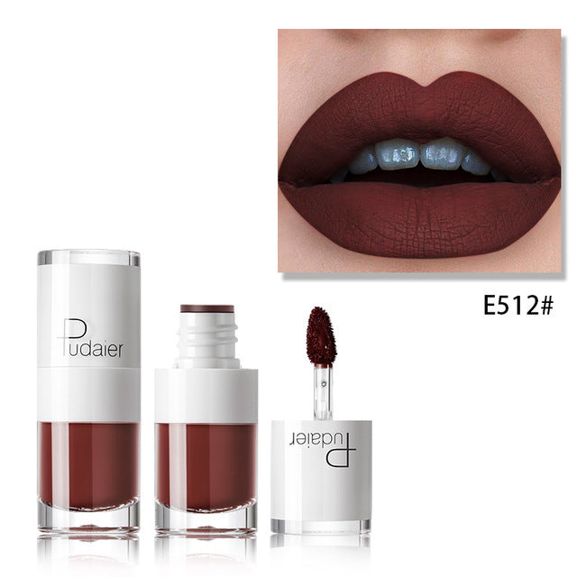 Lipstick 16 color white bottle matte lip gloss lasting moisturizing E512