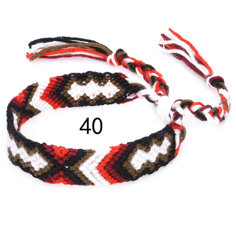 Nepal Ethnic Style Woven Rainbow Bracelet Style 40