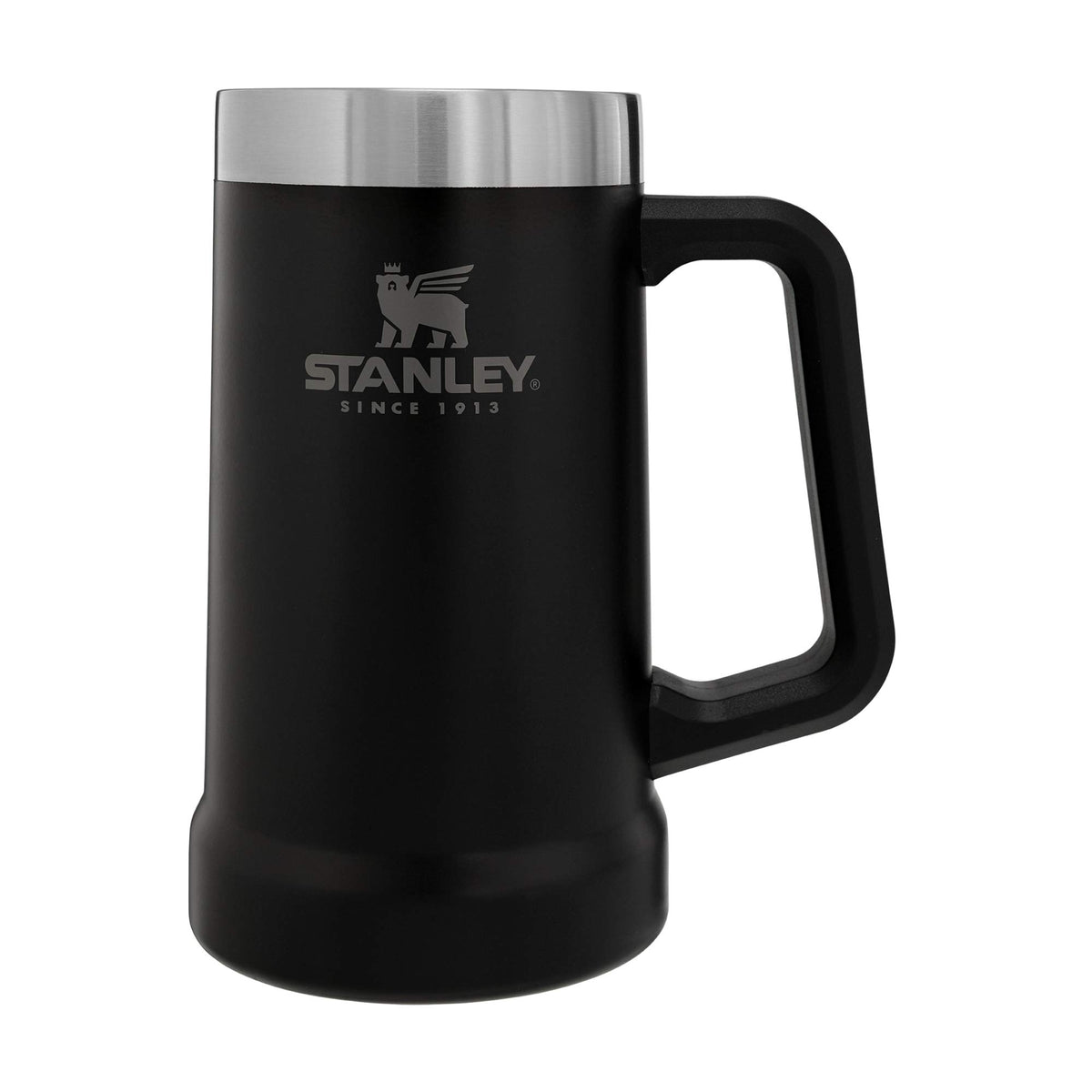 Stanley Stay-Chill Beer Stein 24 oz | Heavy Duty Big Grip Handle | Beer Tumbler Drink Cup, Holds 2 Cans | Insulated Stainless Steel Party Mug | BPA-Free | Matte Black