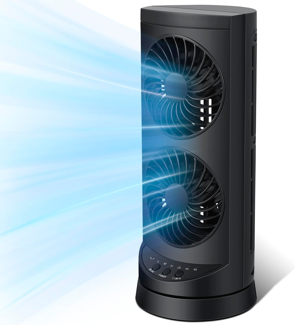 Personal Tower Cooling Fans that Blow Cold Air, Standing Small Desk Fan with 3 Speeds & Timer, 60° & 110° Oscillating Table Fan, Quiet and Safe Electric Floor Fan for Bedroom, Bedside, Home, Office