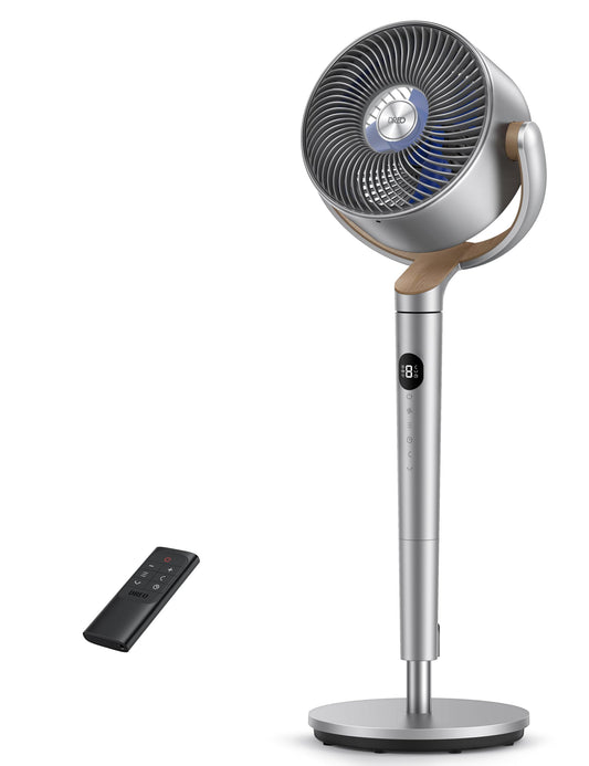 Dreo Standing Fan, 120°+120°Omni-directional Oscillating Fan For Bedroom, 85 ft Circulator With Remote, DC Motor Quiet Pedestal Fans, Adjustable Height, 8 Speeds, 3 Modes, 8H Timer, Home, PolyFan 502