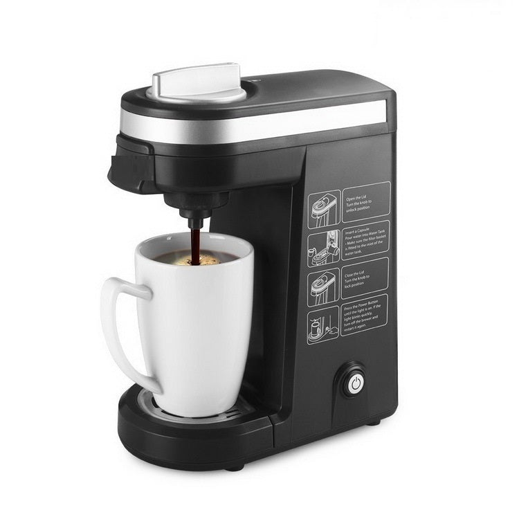 American Capsule Coffee Machine Household Hotel Single Cup Can Brew Ground Black