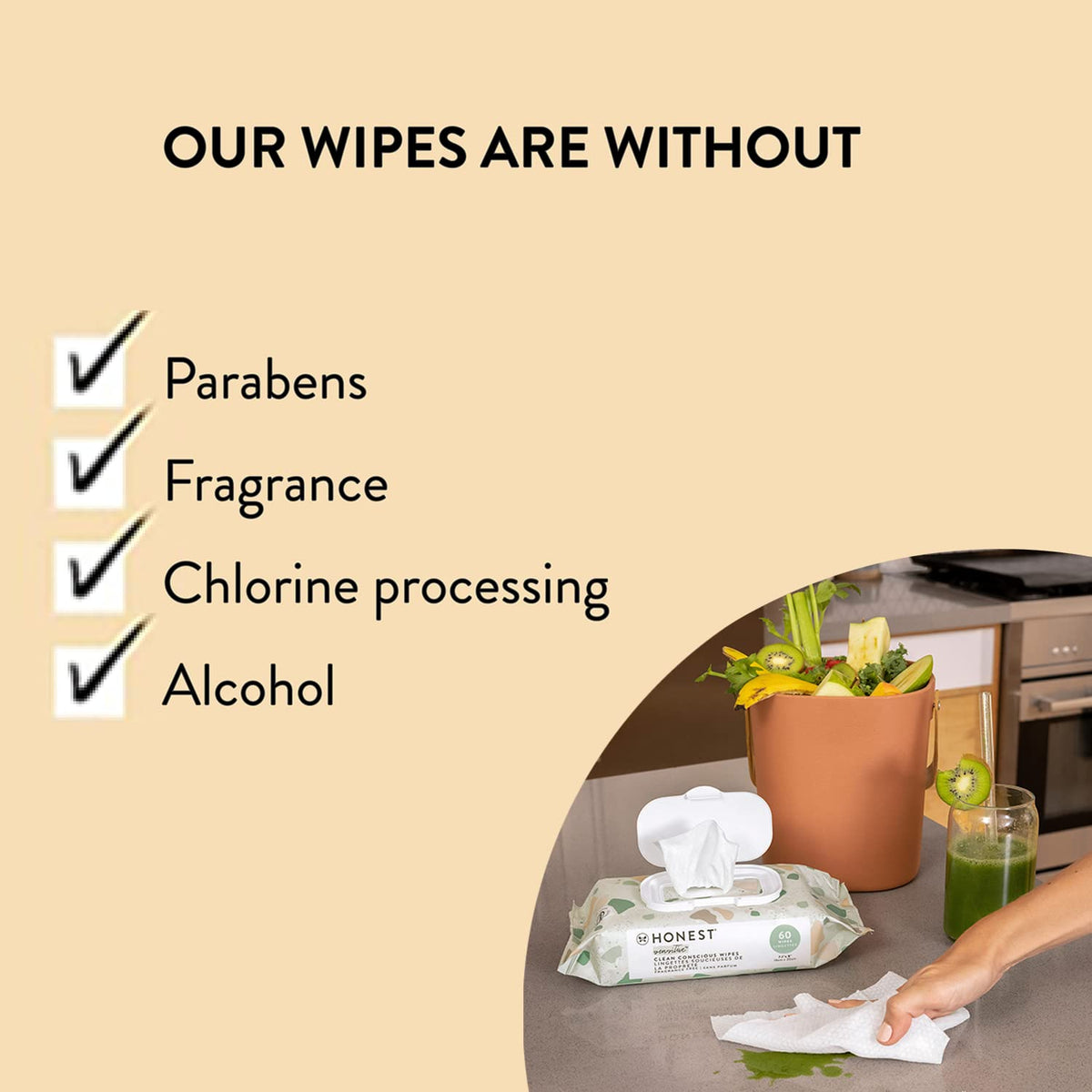 The Honest Company Clean Conscious Multi-Use Wipes | Hypoallergenic + Unscented for Sensitive Skin | Over 99% Water, Compostable, Plant Based, Baby Wipes | Pattern Play, 720 Count