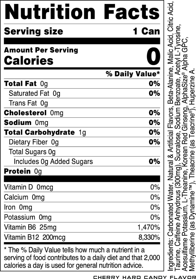 Bucked Up Energy Drink 300mg (Cherry Hard Candy) (12 CT)
