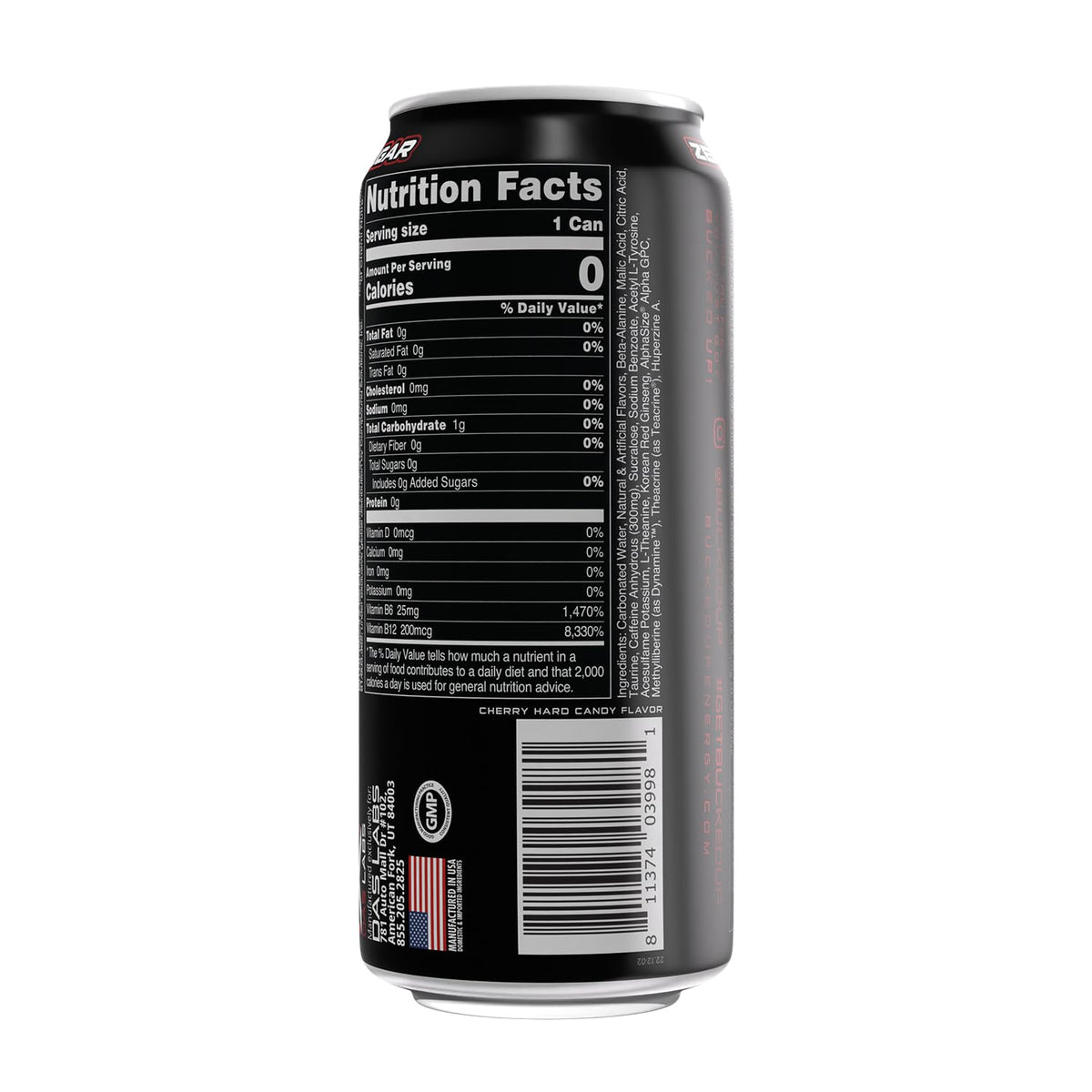 Bucked Up Energy Drink 300mg (Cherry Hard Candy) (12 CT)