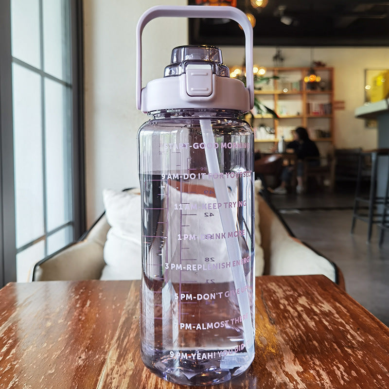 Large Plastic Cup Portable Water Bottle Purple 2000ML