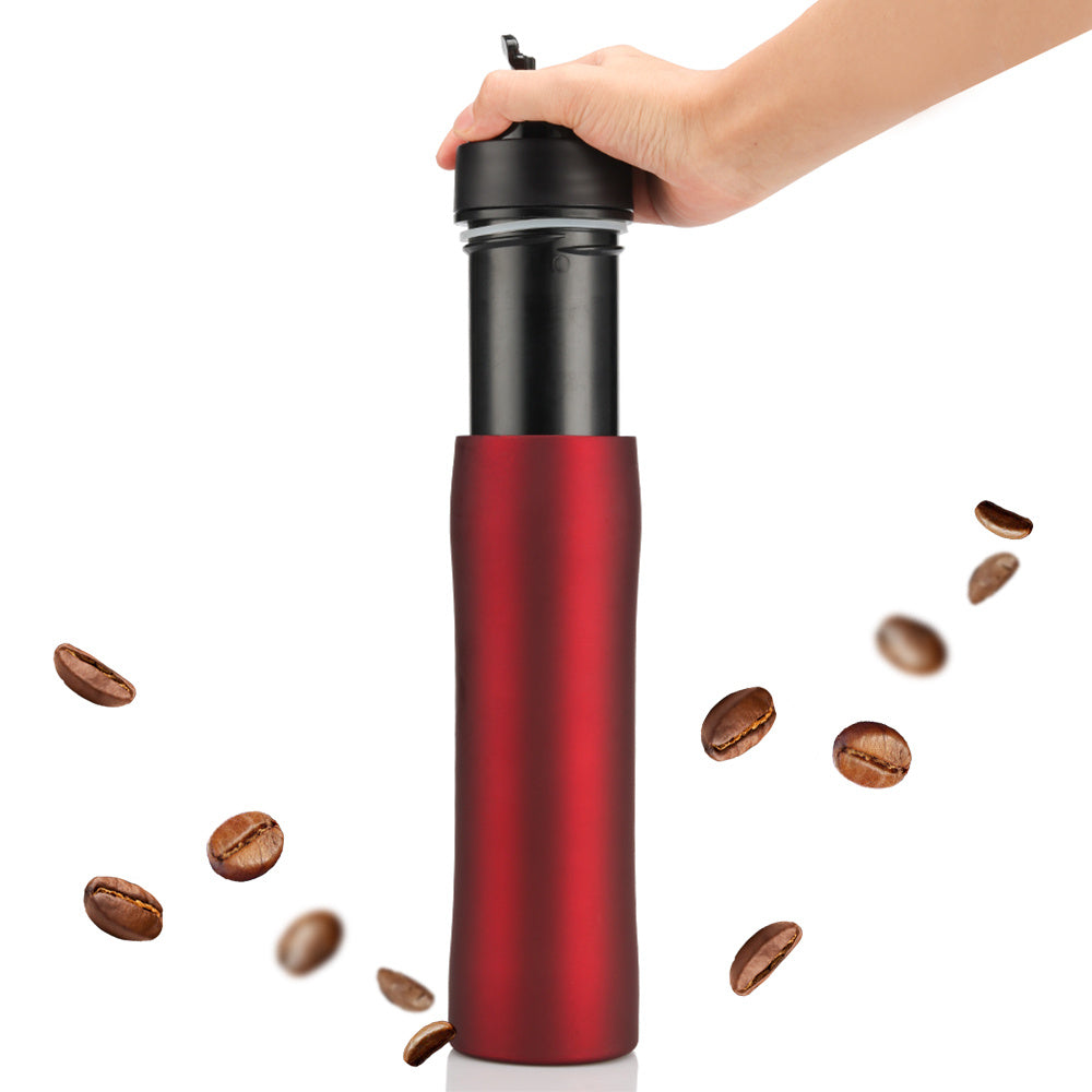 Stainless steel pressure pot coffee maker Frosted Red