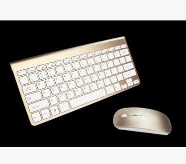 2.4G Wireless Keyboard And Mouse Protable Mini Keyboard Mouse Combo Set For Notebook Laptop Mac Desktop PC Computer Smart TV PS4 Gold