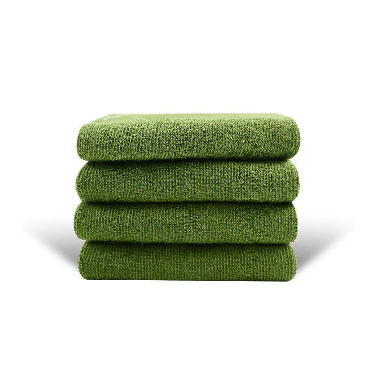 Solid Color High-elastic Mid-calf Boneless Macaron Colored Cotton Socks Olive