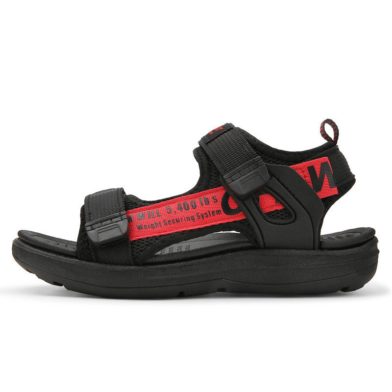 Medium And Big Kids Soft-soled Beach Shoes Black red
