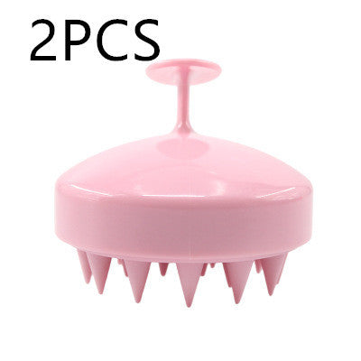 Silicone Brush To Clean The Scalp And Massage The Blood Meridians Pink2PCS