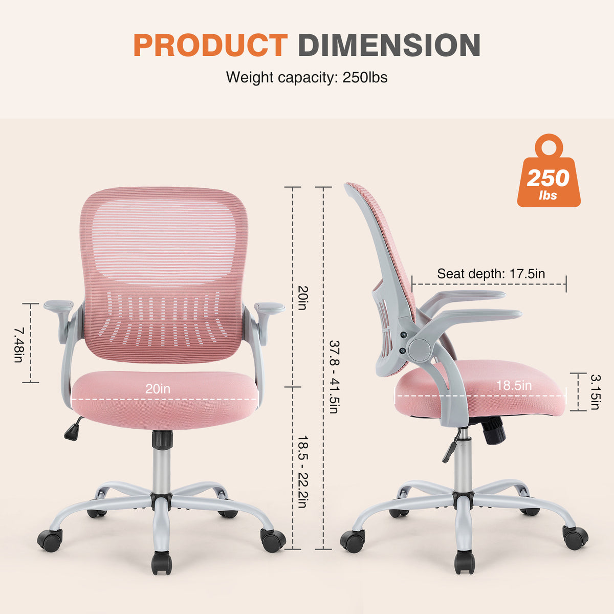 Tall Office Chair For Standing Desk With Adjustable Foot Ring,Counter Height Office Chairs