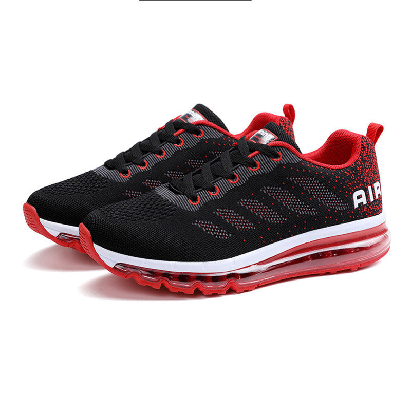 Spring Men's And Women's Shoes Fly Woven Upper Casual Black red