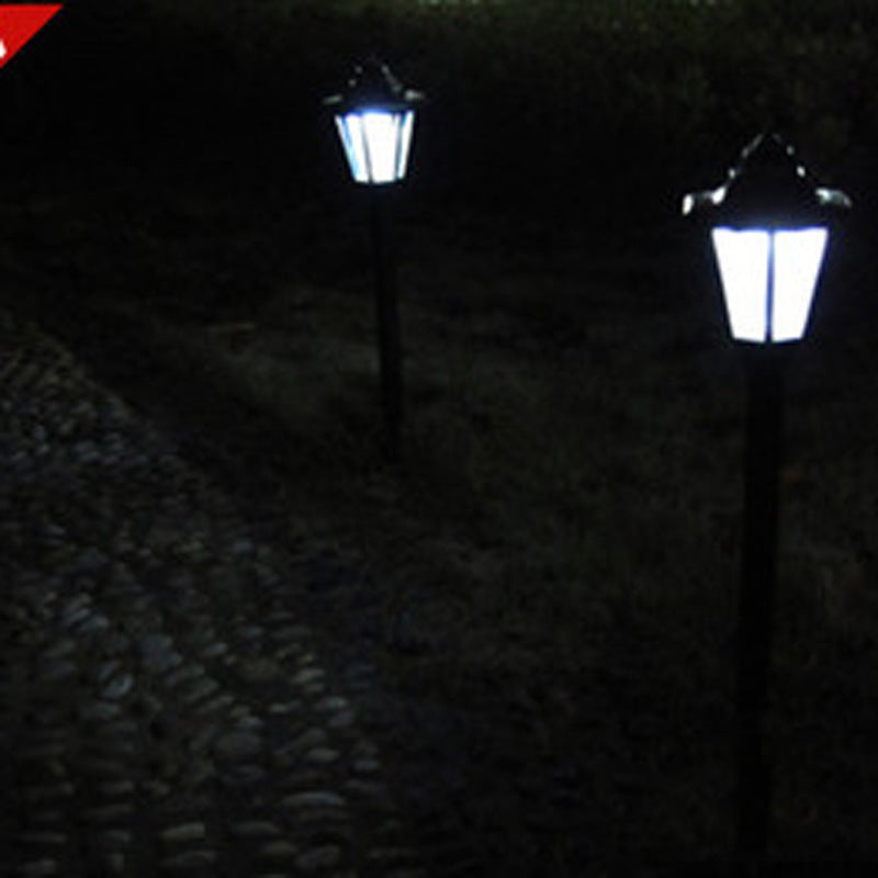 Outdoor solar hexagonal wall light, wall light, garden light White Ground plug