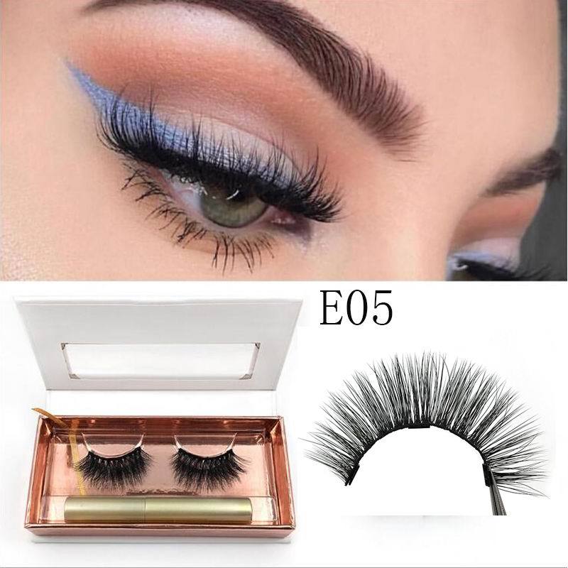 Magnetic Eyeliner magnet false eyelash three magnetization glue free glue false eyelash E05