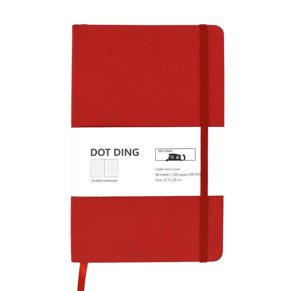 journal canvas point grid Red A5