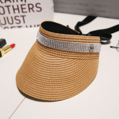 Straw top sun hat Khaki Adjustable